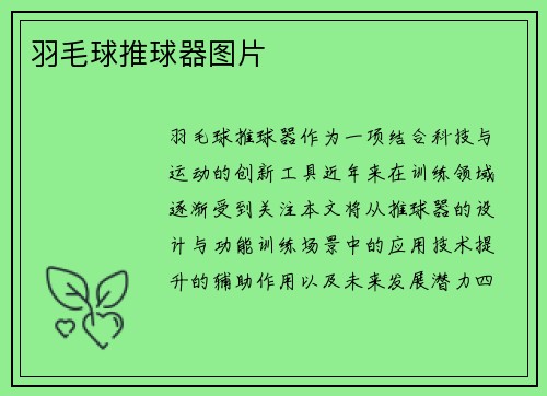 羽毛球推球器图片